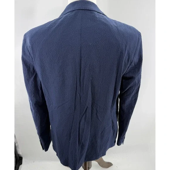 PIOMBO Mens Navy Textured 2 Button Blazer Italian Size 52 EUR 52‎ USA 42 NEW